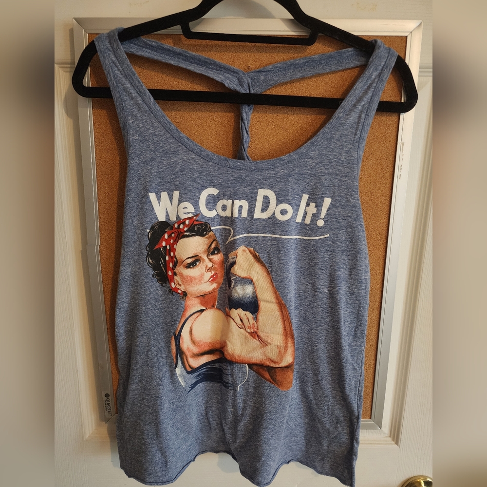 Blue Graphic Tank Top